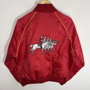 Vintage NWMP Commemorative Association Apollo Satin‎ Jacket Red L Canada Mountie
